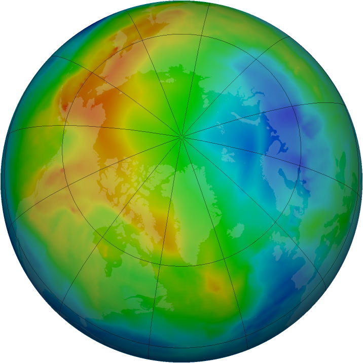 Arctic ozone map for 18 December 2012